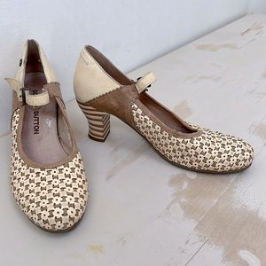 Gold Button Boho Leather Heels - 30% Off Bundles!